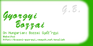 gyorgyi bozzai business card